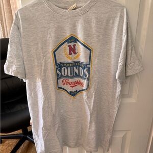 MV Sport Light Gray Tee with Navy & Gold Crest